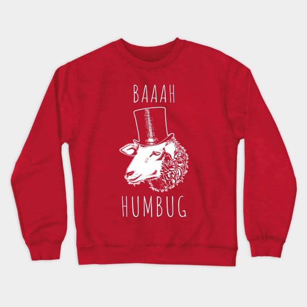 Baaah Humbug Grumpy Holiday Sheep Crewneck Sweatshirt by Wasabi Snake